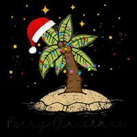 Palm Tree Christmas Light Santa Hawaiian Beach Xmas Zip Tote Bag