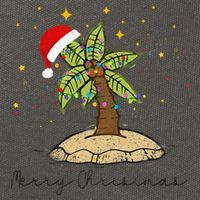 Palm Tree Christmas Light Santa Hawaiian Beach Xmas Cotton Canvas Backpack