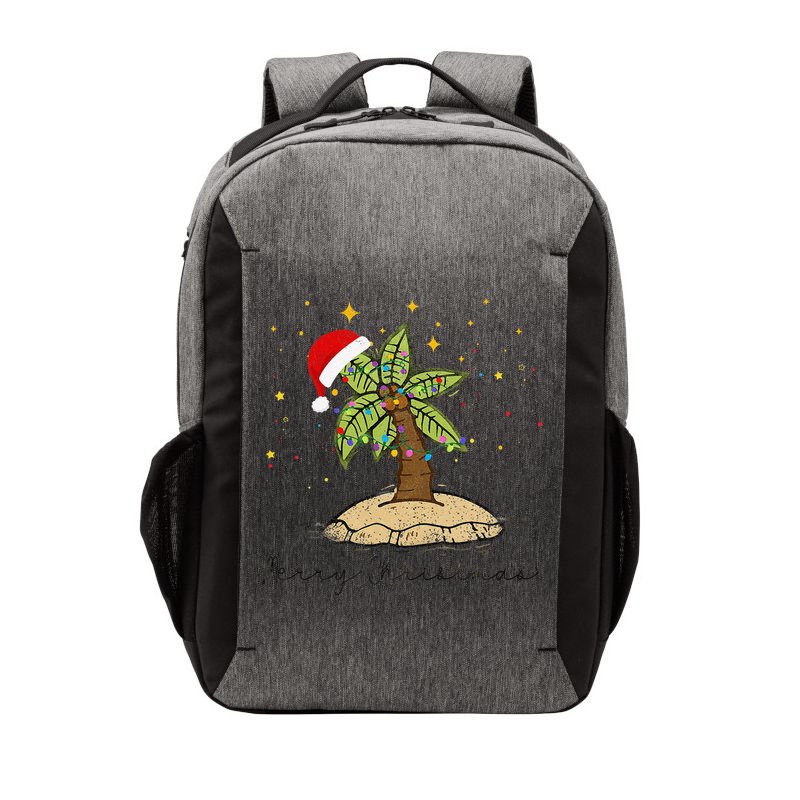 Palm Tree Christmas Light Santa Hawaiian Beach Xmas Vector Backpack