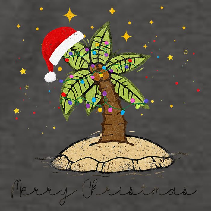 Palm Tree Christmas Light Santa Hawaiian Beach Xmas Vector Backpack