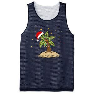 Palm Tree Christmas Light Santa Hawaiian Beach Xmas Mesh Reversible Basketball Jersey Tank