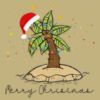 Palm Tree Christmas Light Santa Hawaiian Beach Xmas Cooling Performance Crew T-Shirt