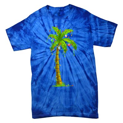 Palm Tree Christmas Lights And Ornats Hawaii Tropical Xmas Meaningful Gift Tie-Dye T-Shirt