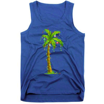 Palm Tree Christmas Lights And Ornats Hawaii Tropical Xmas Meaningful Gift Tank Top