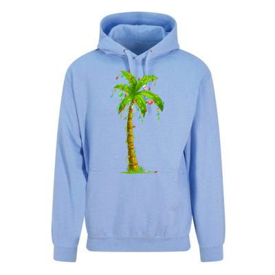 Palm Tree Christmas Lights And Ornats Hawaii Tropical Xmas Meaningful Gift Unisex Surf Hoodie