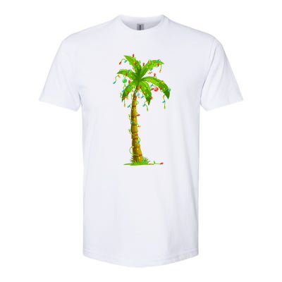 Palm Tree Christmas Lights And Ornats Hawaii Tropical Xmas Meaningful Gift Softstyle® CVC T-Shirt