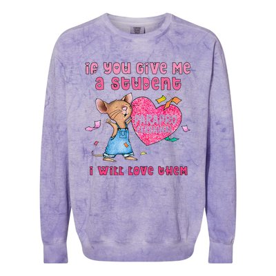 Paraprofessional Teacher Cute Heart Day Colorblast Crewneck Sweatshirt