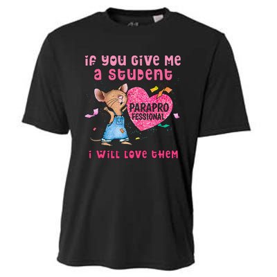 Paraprofessional Teacher Cute Heart Day Cooling Performance Crew T-Shirt