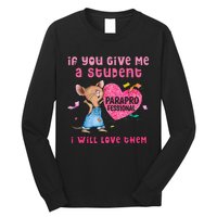 Paraprofessional Teacher Cute Heart Day Long Sleeve Shirt