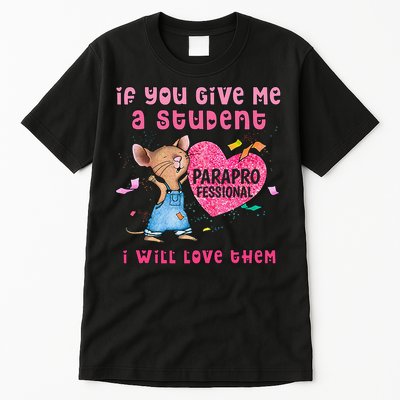 Paraprofessional Teacher Cute Heart Day Tall T-Shirt