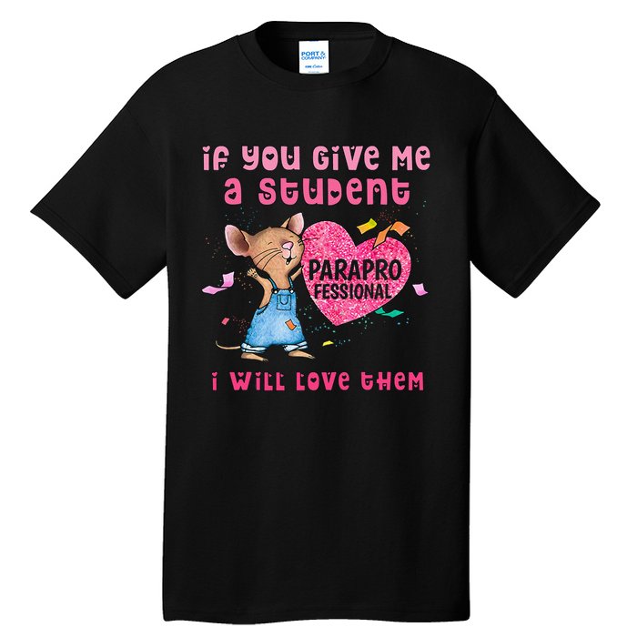 Paraprofessional Teacher Cute Heart Day Tall T-Shirt