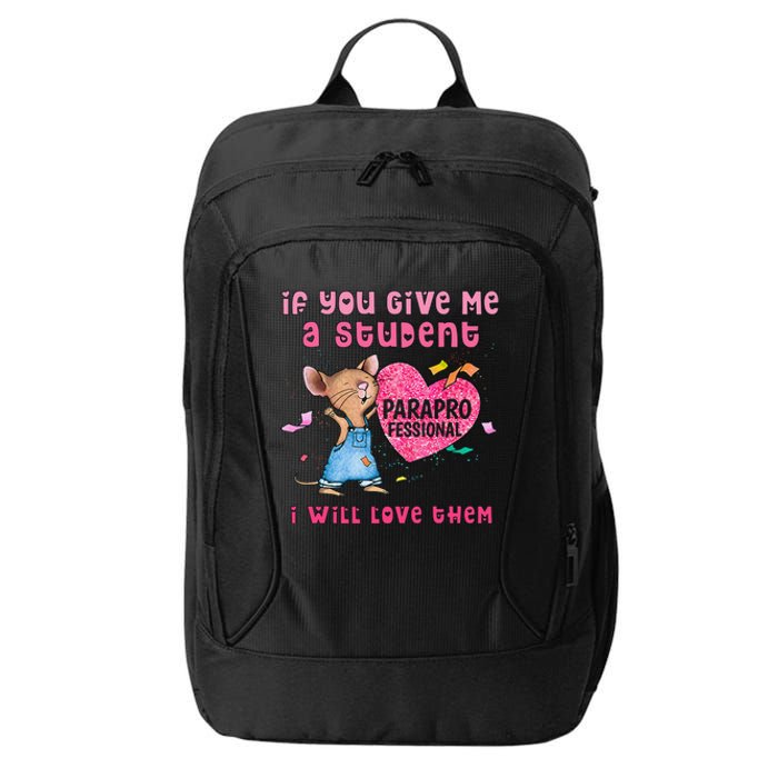 Paraprofessional Teacher Cute Heart Day City Backpack