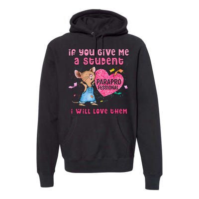 Paraprofessional Teacher Cute Heart Day Premium Hoodie