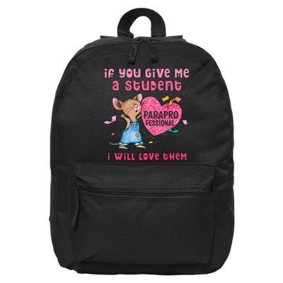 Paraprofessional Teacher Cute Heart Day 16 in Basic Backpack