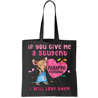 Paraprofessional Teacher Cute Heart Day Tote Bag