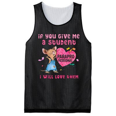 Paraprofessional Teacher Cute Heart Day Mesh Reversible Basketball Jersey Tank