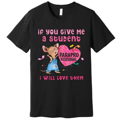 Paraprofessional Teacher Cute Heart Day Premium T-Shirt