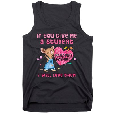 Paraprofessional Teacher Cute Heart Day Tank Top