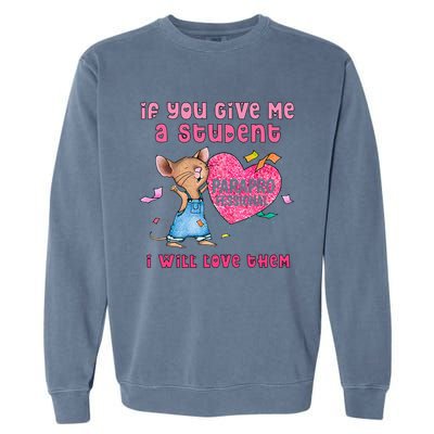 Paraprofessional Teacher Cute Heart Day Garment-Dyed Sweatshirt