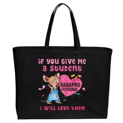 Paraprofessional Teacher Cute Heart Day Cotton Canvas Jumbo Tote