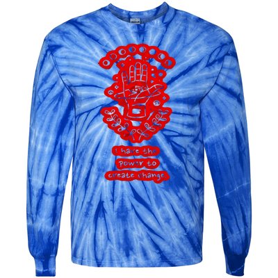 Power To Create Change Astrology Moon Cycle Philosophy Meaningful Gift Tie-Dye Long Sleeve Shirt