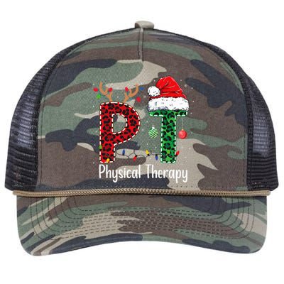 Physical Therapy Christmas Santa Hat Pt Therapist Xmas Retro Rope Trucker Hat Cap