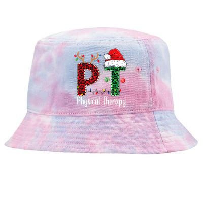 Physical Therapy Christmas Santa Hat Pt Therapist Xmas Tie-Dyed Bucket Hat