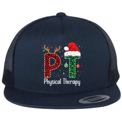 Physical Therapy Christmas Santa Hat Pt Therapist Xmas Flat Bill Trucker Hat