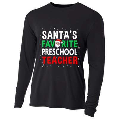 Preschool Teacher Christmas Gift SantaS Favorite Teacher Gift Cooling Performance Long Sleeve Crew