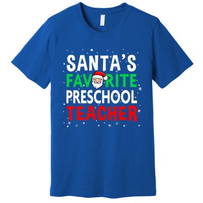 Preschool Teacher Christmas Gift SantaS Favorite Teacher Gift Premium T-Shirt