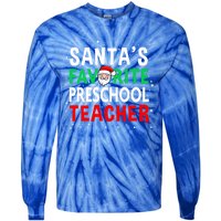 Preschool Teacher Christmas Gift SantaS Favorite Teacher Gift Tie-Dye Long Sleeve Shirt