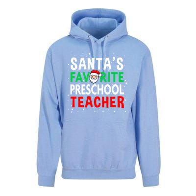 Preschool Teacher Christmas Gift SantaS Favorite Teacher Gift Unisex Surf Hoodie