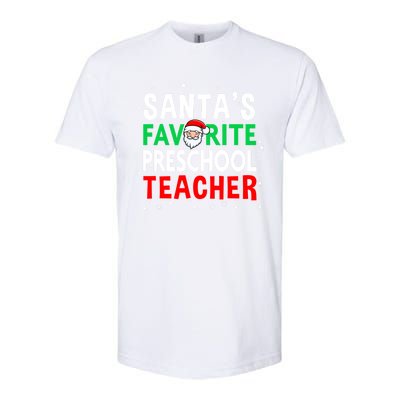 Preschool Teacher Christmas Gift SantaS Favorite Teacher Gift Softstyle CVC T-Shirt