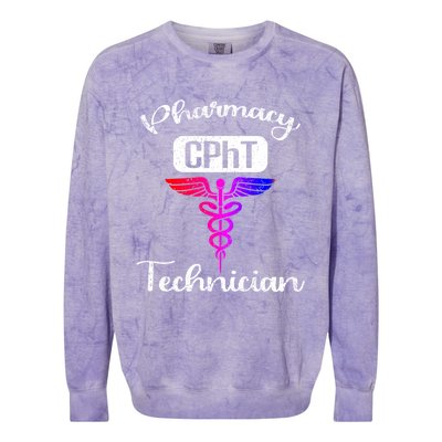 Pharmacy Technician Cpht Tech Pharmacist Gift Colorblast Crewneck Sweatshirt