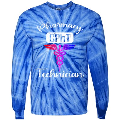 Pharmacy Technician Cpht Tech Pharmacist Gift Tie-Dye Long Sleeve Shirt