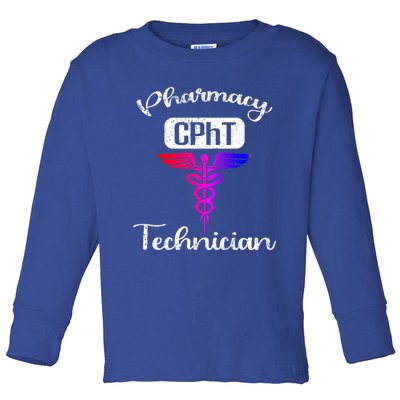 Pharmacy Technician Cpht Tech Pharmacist Gift Toddler Long Sleeve Shirt