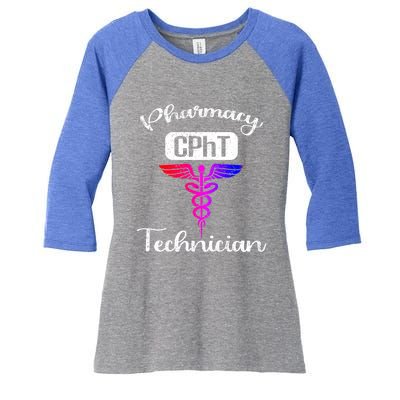 Pharmacy Technician Cpht Tech Pharmacist Gift Women's Tri-Blend 3/4-Sleeve Raglan Shirt