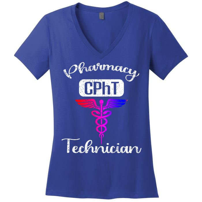 Pharmacy Technician Cpht Tech Pharmacist Gift Women's V-Neck T-Shirt