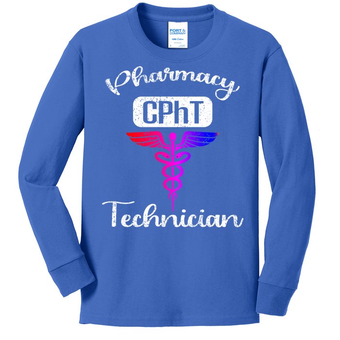 Pharmacy Technician Cpht Tech Pharmacist Gift Kids Long Sleeve Shirt