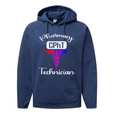 Pharmacy Technician Cpht Tech Pharmacist Gift Performance Fleece Hoodie