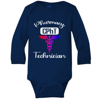 Pharmacy Technician Cpht Tech Pharmacist Gift Baby Long Sleeve Bodysuit