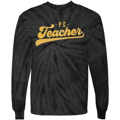 Pe Teacher Cute Vintage Graphic Physical Education Teacher Tie-Dye Long Sleeve Shirt