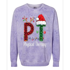 Physical Therapy Christmas santa hat PT Therapist xmas Colorblast Crewneck Sweatshirt