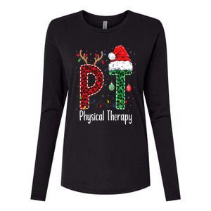 Physical Therapy Christmas santa hat PT Therapist xmas Womens Cotton Relaxed Long Sleeve T-Shirt