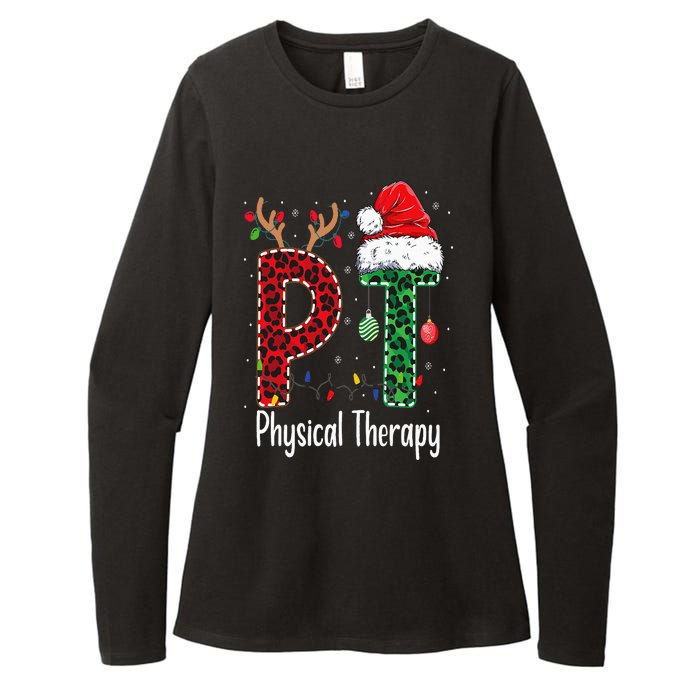 Physical Therapy Christmas santa hat PT Therapist xmas Womens CVC Long Sleeve Shirt