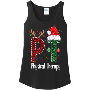 Physical Therapy Christmas santa hat PT Therapist xmas Ladies Essential Tank