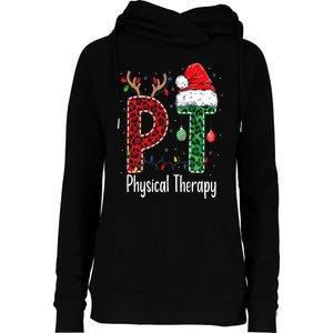 Physical Therapy Christmas santa hat PT Therapist xmas Womens Funnel Neck Pullover Hood