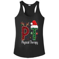 Physical Therapy Christmas santa hat PT Therapist xmas Ladies PosiCharge Competitor Racerback Tank