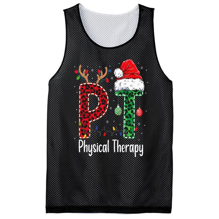 Physical Therapy Christmas santa hat PT Therapist xmas Mesh Reversible Basketball Jersey Tank