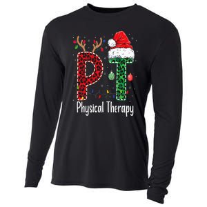 Physical Therapy Christmas santa hat PT Therapist xmas Cooling Performance Long Sleeve Crew